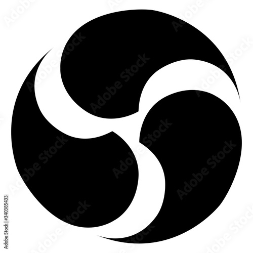 korean symbol of balance in black and white