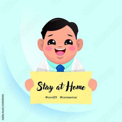 Stay at home free vector