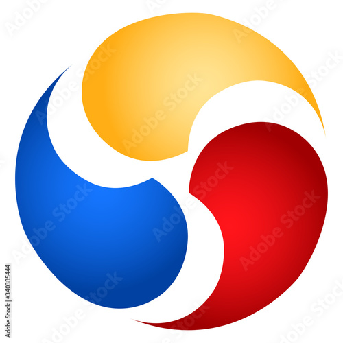 korean symbol of balance in color