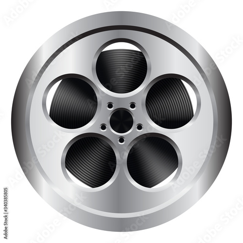 film reel canister in color