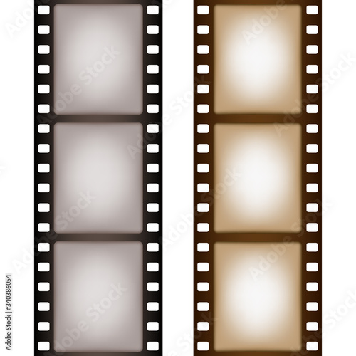 vintage film strip in color