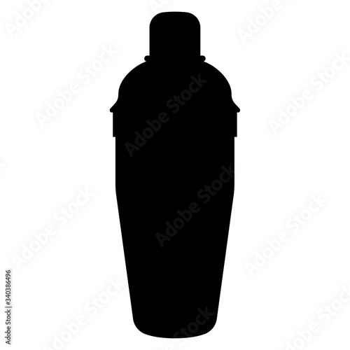 Cocktail shaker bottle in black and white