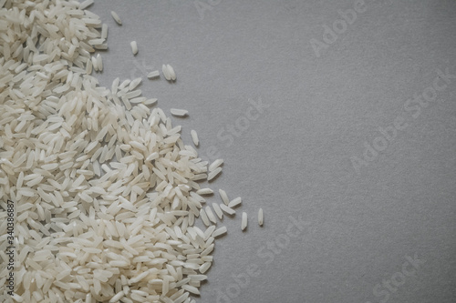 Photos Rice close up, rice porridge on the grey background