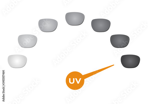 Photochromic lens vector . uv can change the color