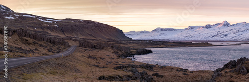 High Resolution Panoramic view on Ring Road, East Fjords, Iceland, Europe, 31 MPixels