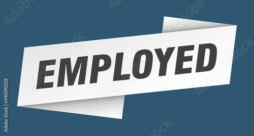 employed banner template. employed ribbon label sign