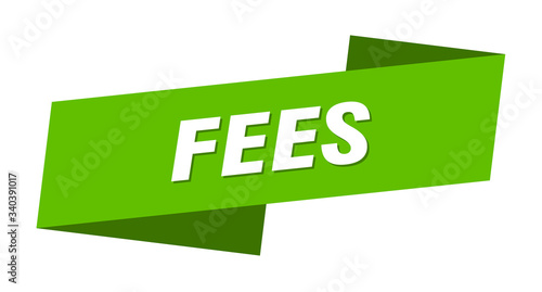 fees banner template. fees ribbon label sign