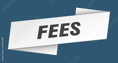 fees banner template. fees ribbon label sign