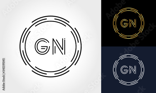 Initial Letter GN Creative Logo Design vector Template. Digital Luxury Letter GN logo Design