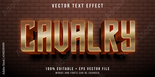 Editable text effect - metal cavalry style