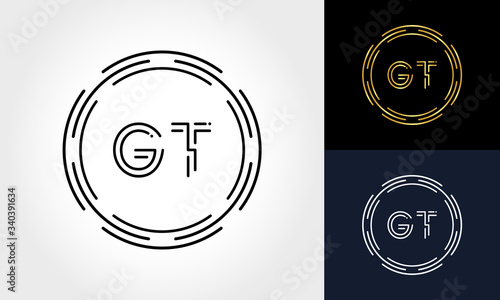 Initial Letter GT Creative Logo Design vector Template. Digital Luxury Letter GT logo Design