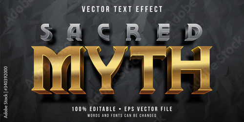 Editable text effect - golden myth style