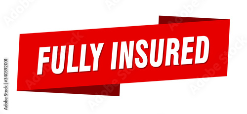 fully insured banner template. fully insured ribbon label sign