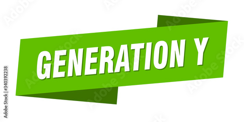 generation y banner template. generation y ribbon label sign