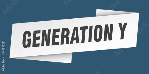 generation y banner template. generation y ribbon label sign