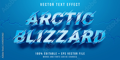 Editable text effect - snow blizzard style