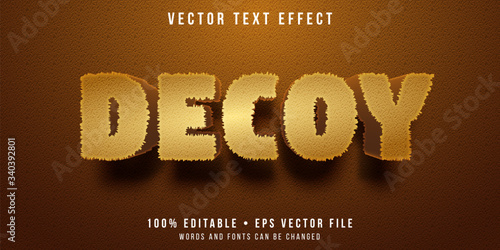 Editable text effect - dried grass straw style