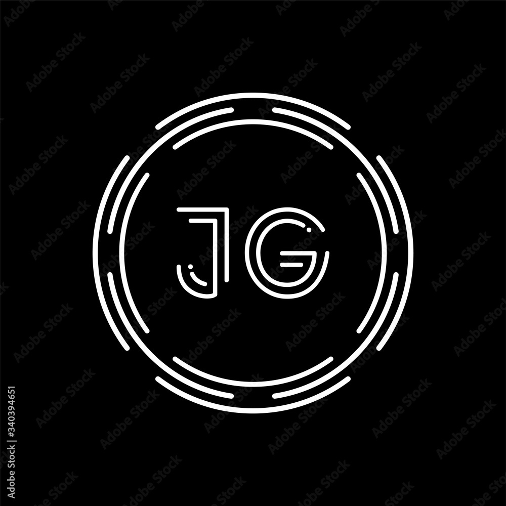 Creative letter JG Logo Design Vector Template. Digital Linked Letter JG Logo Design Creative letter JG Logo Design Vector Template. Digital Linked Letter JG Logo Design