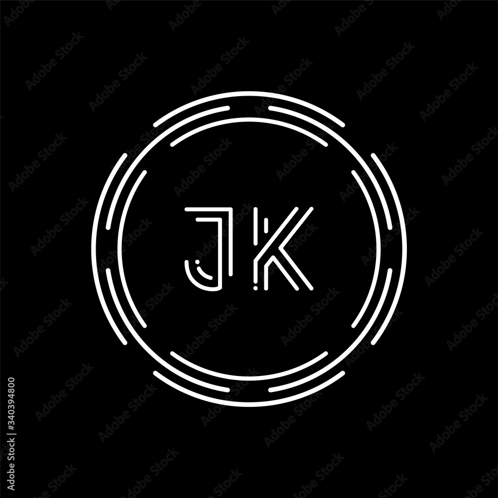 Creative letter JK Logo Design Vector Template. Digital Linked Letter JK Logo Design Creative letter JK Logo Design Vector Template. Digital Linked Letter JK Logo Design