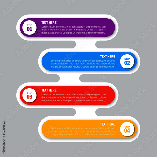business infographics template. numbers 4 steps isolated on white background. illustration vector.
