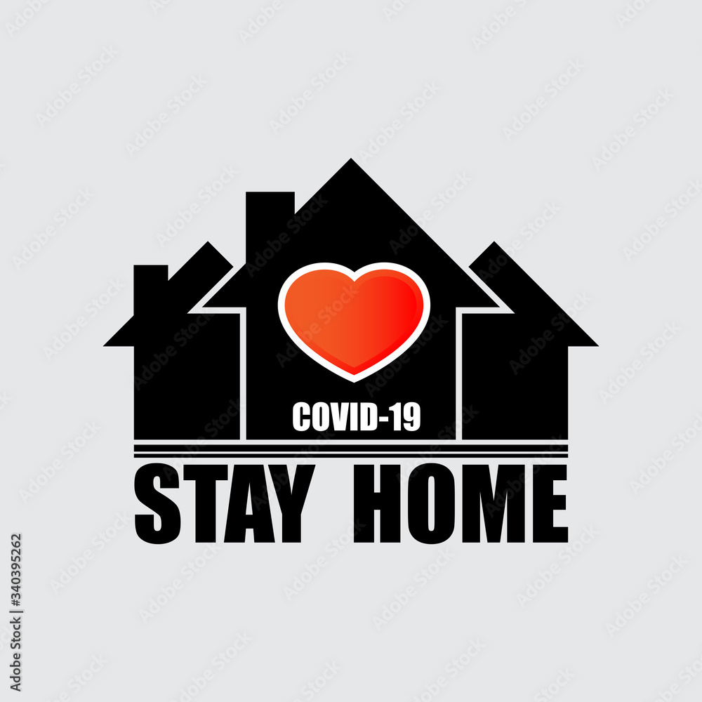 Stay home coronavirus logo background