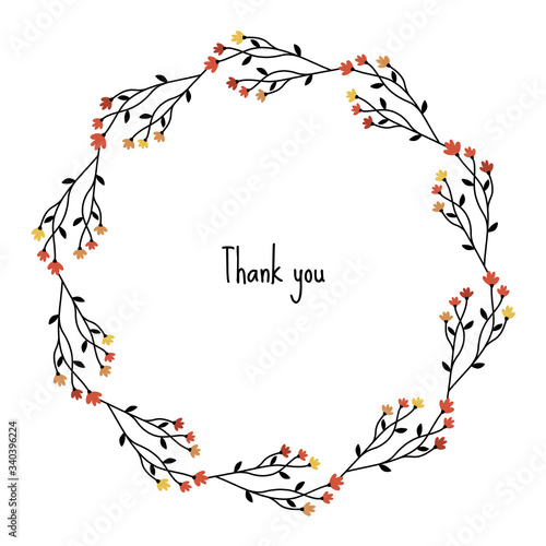 Bunch of wild flower vector boarder design