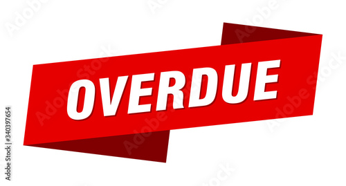 overdue banner template. overdue ribbon label sign
