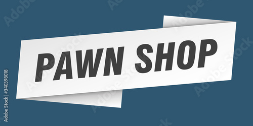 pawn shop banner template. pawn shop ribbon label sign