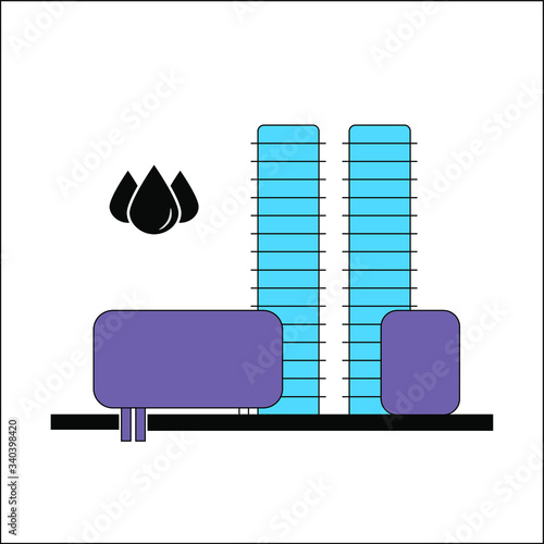 Colorful vector picture or icon of oil or liquefied natural gas storage or warehouse on white background