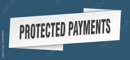 protected payments banner template. protected payments ribbon label sign