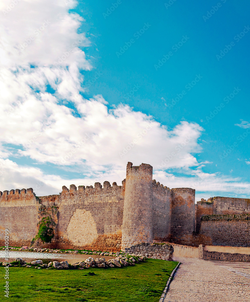 Castle in the fields of Valladolid in the north of Spain in a cloudy day