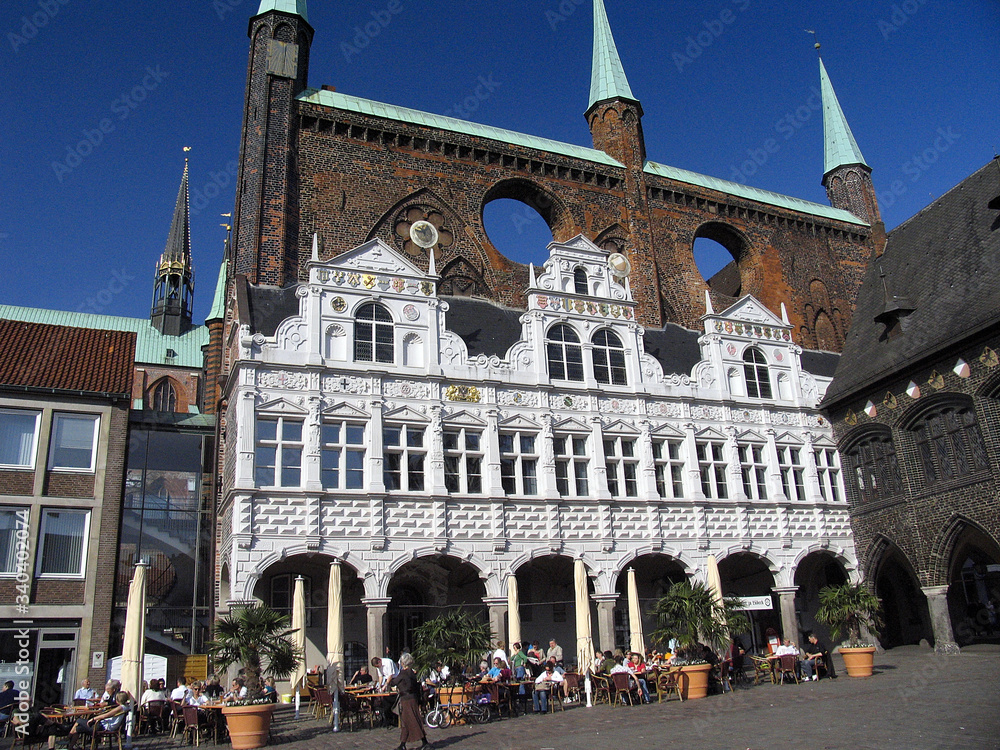 Town Hall, Luebeck town hall, Luebeck, Schleswig-Holstein, Germany, Europe
