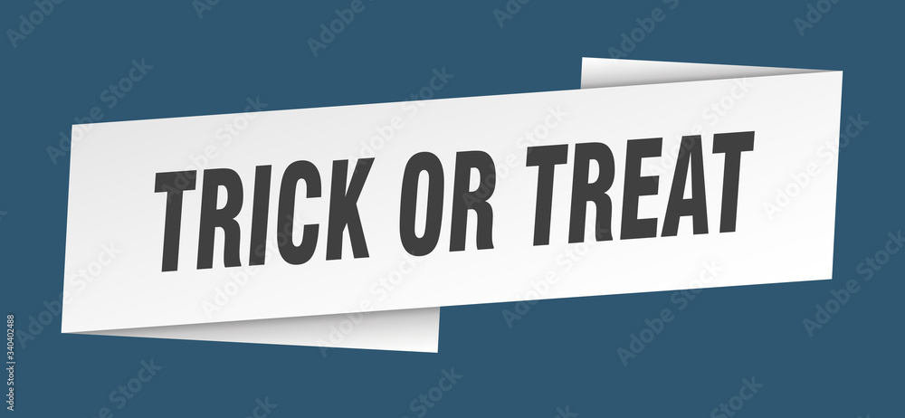 trick or treat banner template. trick or treat ribbon label sign