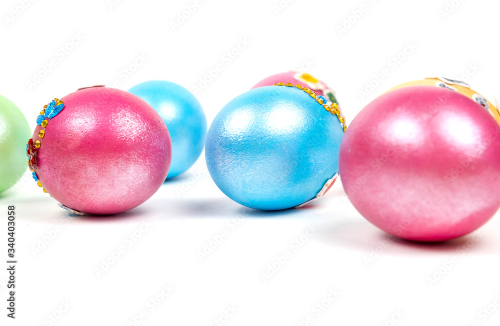 colorful eggs on white colorful eggs on white
