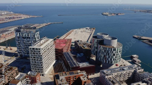 Drone Flight Over Nordhavn Harbor photo