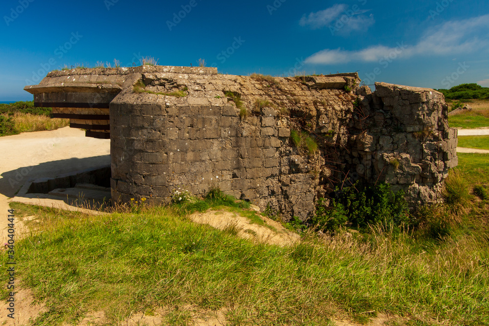 Bunkerreste am Pointe du Hoc in der Normandie in Frankreich