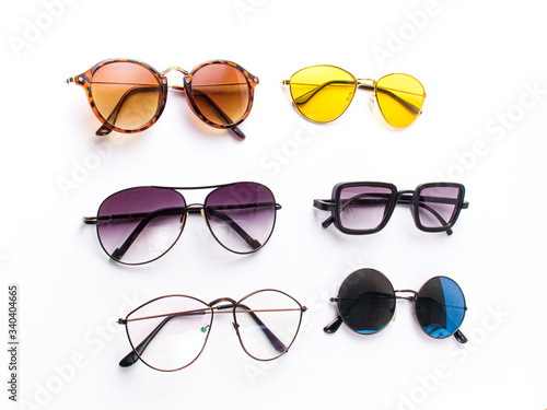different mordern sunglass frame isolated stock image.