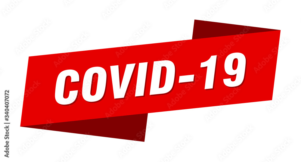 covid-19 banner template. covid-19 ribbon label sign covid-19 banner template. covid-19 ribbon label sign