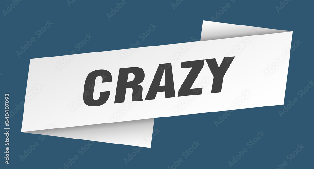 crazy banner template. crazy ribbon label sign