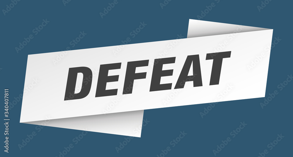 defeat banner template. defeat ribbon label sign