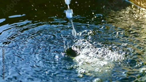 Wasser plätschert in ein Brunnen Becken photo