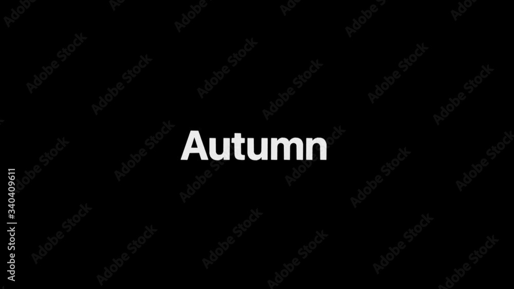 Outline Effect over a white Autumn word that then fills with flat plain white on an animated typographic 4k text composition with black background. Outline Effect over a white Autumn word that then fills with flat plain white on an animated typographic 4k text composition with black background.