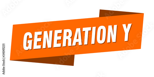 generation y banner template. generation y ribbon label sign
