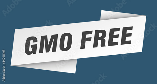 gmo free banner template. gmo free ribbon label sign