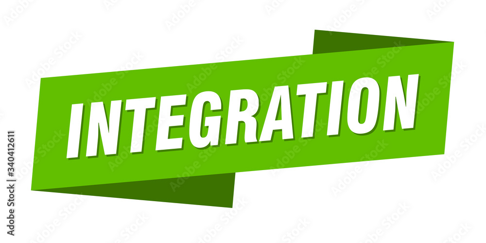 integration banner template. integration ribbon label sign integration banner template. integration ribbon label sign