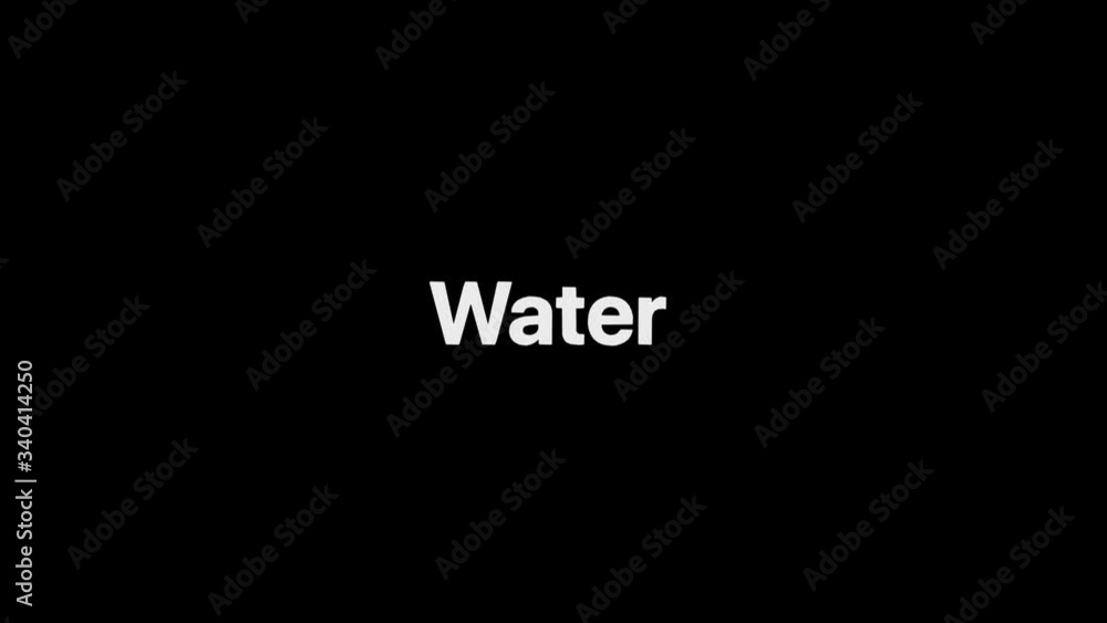 Outline Effect over a white Water word that then fills with flat plain white on an animated typographic 4k text composition with black background. Outline Effect over a white Water word that then fills with flat plain white on an animated typographic 4k text composition with black background.