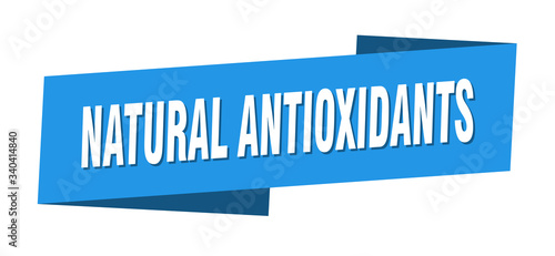 natural antioxidants banner template. natural antioxidants ribbon label sign