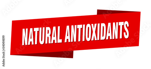 natural antioxidants banner template. natural antioxidants ribbon label sign