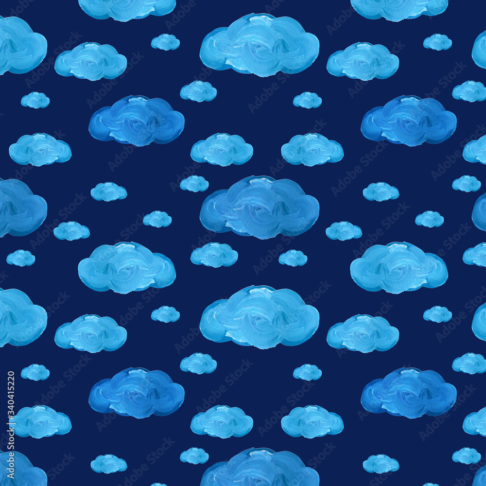 clouds illustration for wallpaper or fabric,seamless pattern.acrylic clouds illustration for wallpaper or fabric,seamless pattern.acrylic