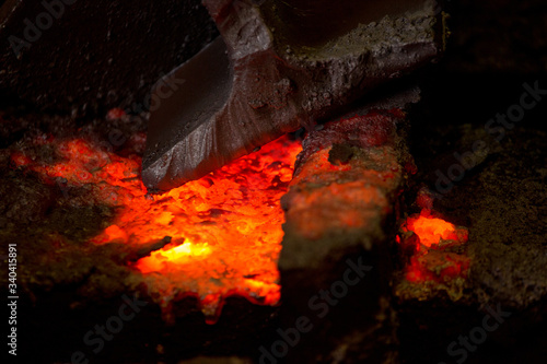 fire in a fireplace